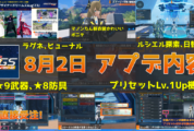 【PSO2NGS】8月2日のアップデート内容まとめ
